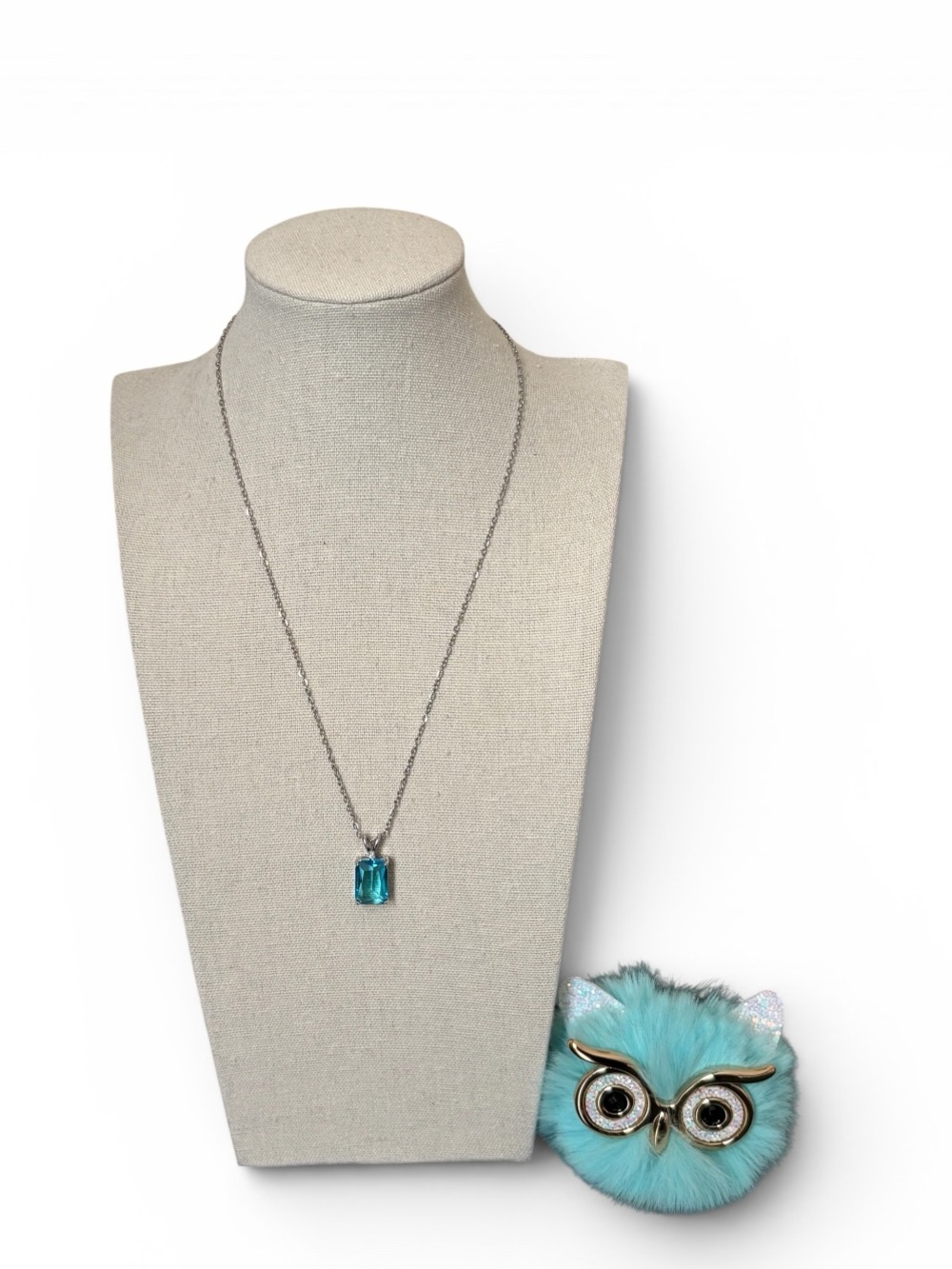 NEW Pendant Necklace & Fuzzy Owl Bag Charm/Keychain